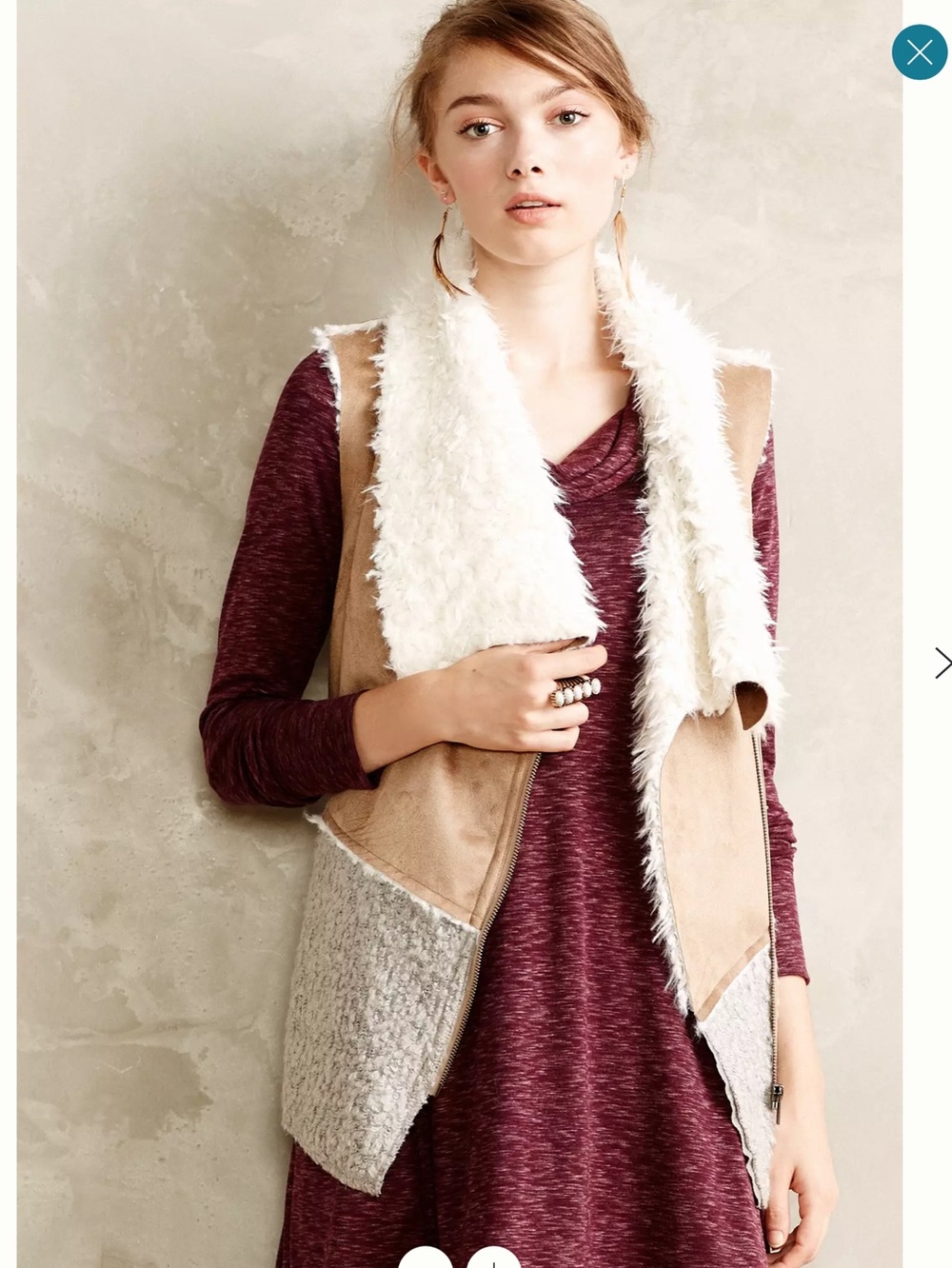 SATURDAY SUNDAY by Anthropologie Sherpa Moto Vest Size XS